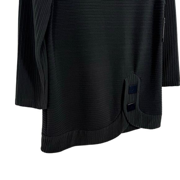 NEW NWT Ali Miles Sz Small Charcoal Dark Gray Wearable Art Blouse Shirt Top - Picture 6 of 8